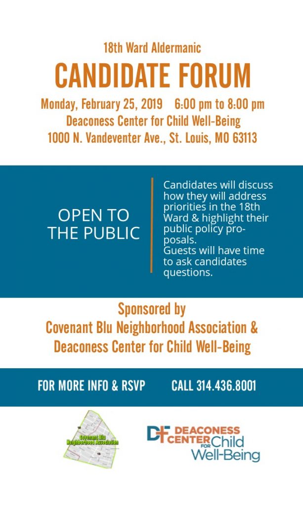 18th Ward Aldermanic Candidate Forum | Deaconess Center for Child Well ...